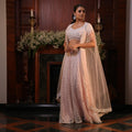 blush pink sharara white work