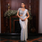 powder blue sequins katdana draoe saree