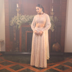 Coral peach katdana crystal and pearl sharara