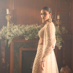 Coral peach katdana crystal and pearl sharara