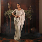 earl grey ivory katdana saree