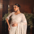 earl grey ivory katdana saree