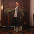 net flowers black sharara