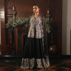 net flowers black sharara