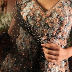 net flowers black sharara