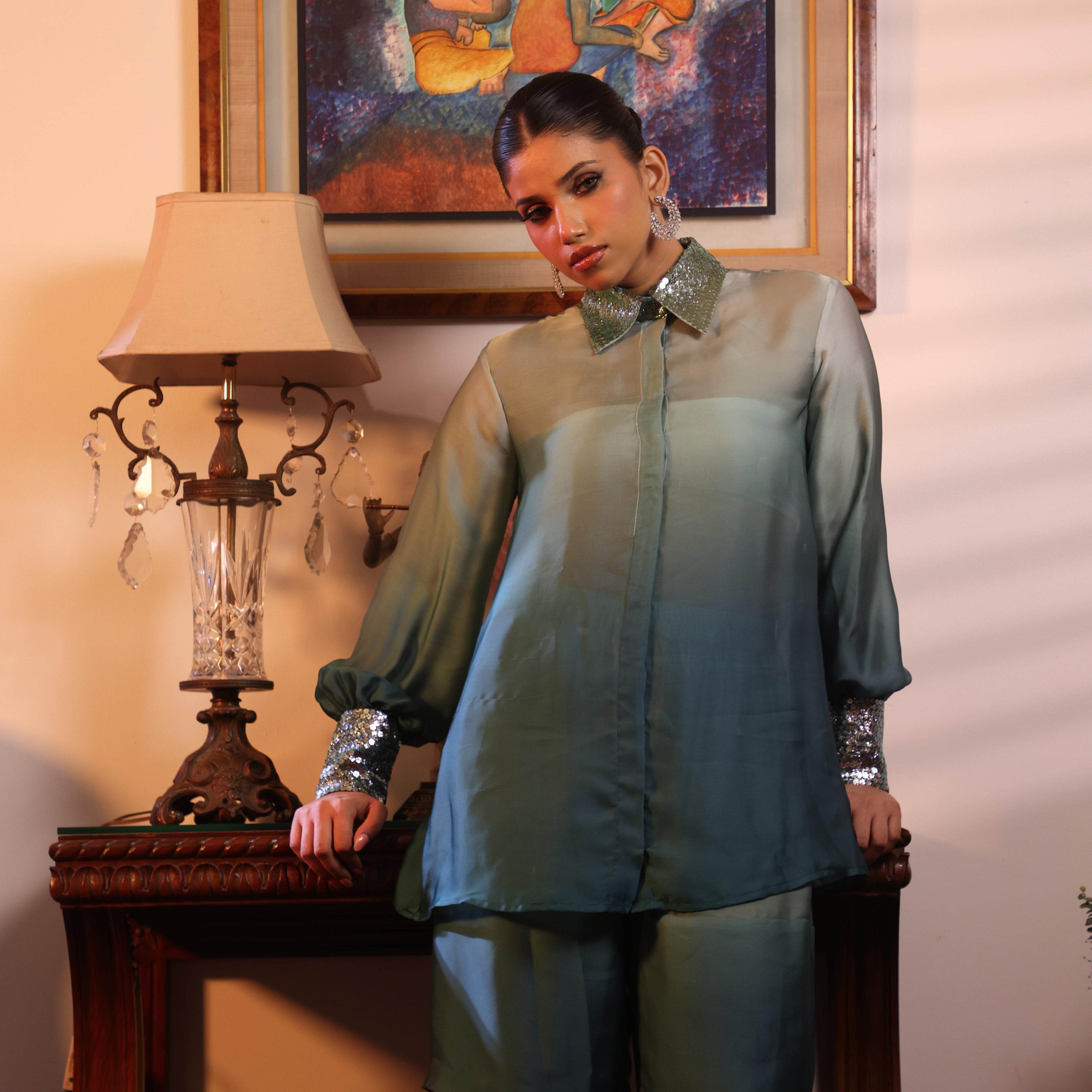 sequind color green shaded coord set