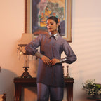 grey sequind collar coord set