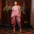 lilac kurta set with cowl pants