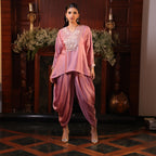 lilac kurta set with cowl pants