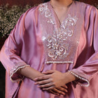 lilac kurta set with cowl pants
