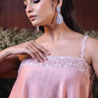 blush pink sequins strape coord set
