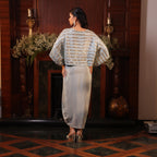 sequins katdana powder blue tunic with drape skirt