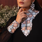 black net flowers kurta sert coord set