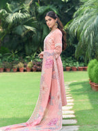 Inayat | Peach Embroidered Cotton Kurta Set