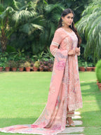 Inayat | Peach Embroidered Cotton Kurta Set