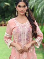 Inayat | Peach Embroidered Cotton Kurta Set