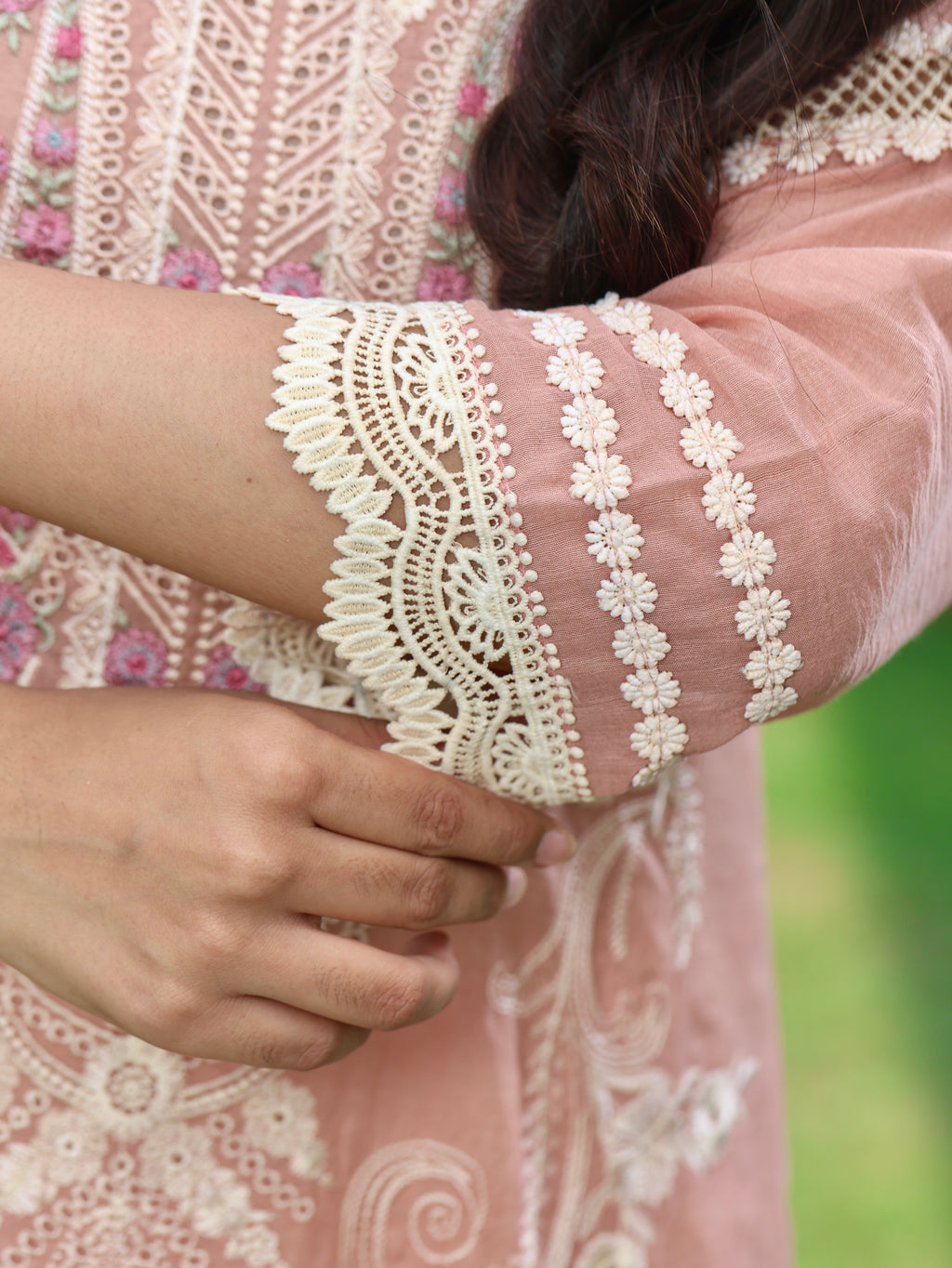 Inayat | Peach Embroidered Cotton Kurta Set