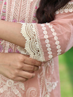 Inayat | Peach Embroidered Cotton Kurta Set