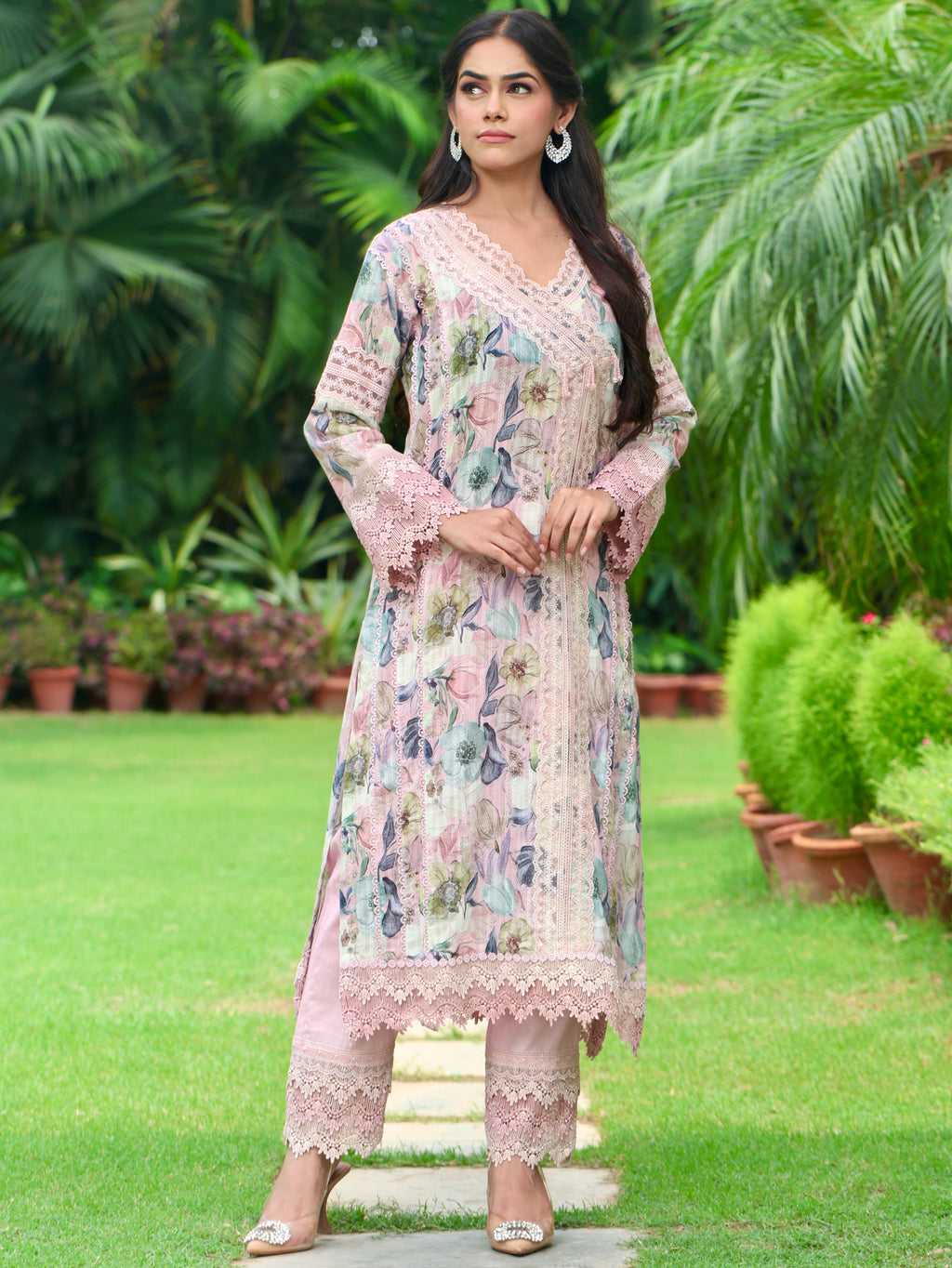 Zareen | Pink Floral Printed Cotton Kurta Set