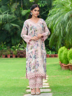 Zareen | Pink Floral Printed Cotton Kurta Set