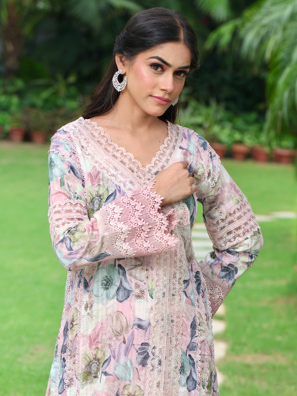 Zareen | Pink Floral Printed Cotton Kurta Set