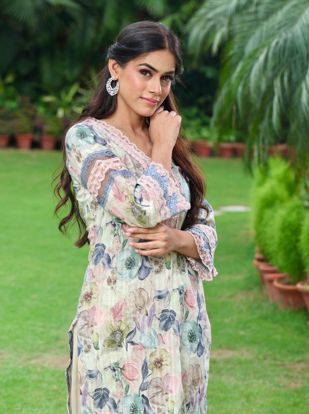 Aafreen | Ivory Floral Printed Cotton Kurta Set