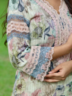 Aafreen | Ivory Floral Printed Cotton Kurta Set