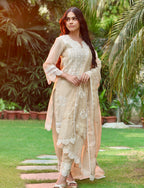 Rania | Beige Cotton Kurta Set