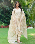 Rania | Beige Cotton Kurta Set
