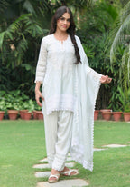Nazaakat | Powder Blue Cotton Kurta Set