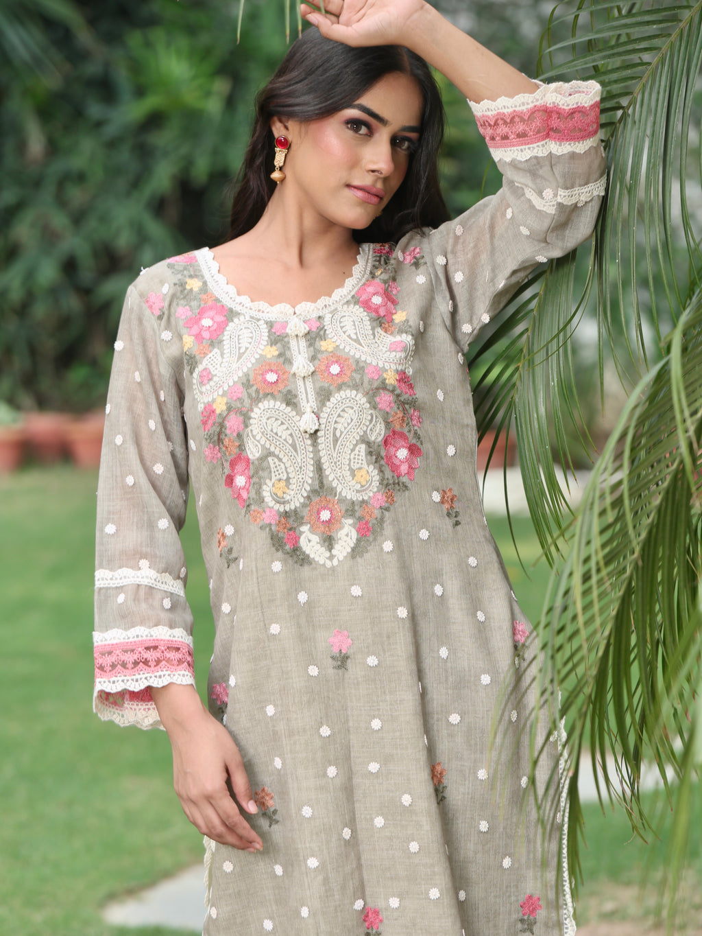 Ruhi |  Earthen Grey Cotton Suit Set