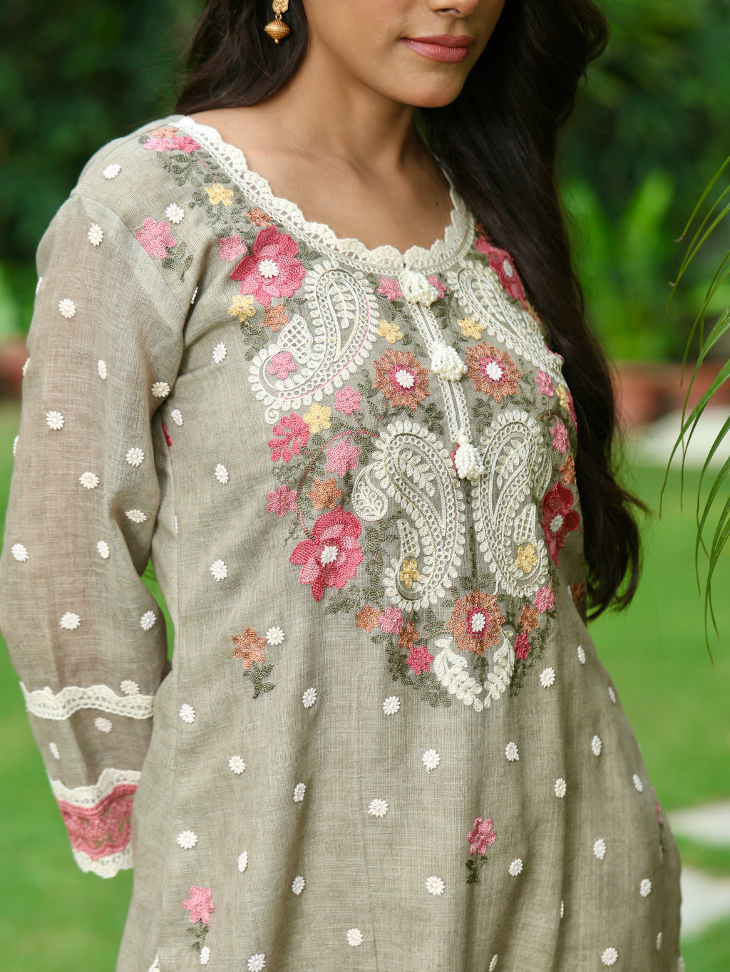 Ruhi |  Earthen Grey Cotton Suit Set