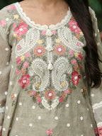 Ruhi |  Earthen Grey Cotton Suit Set