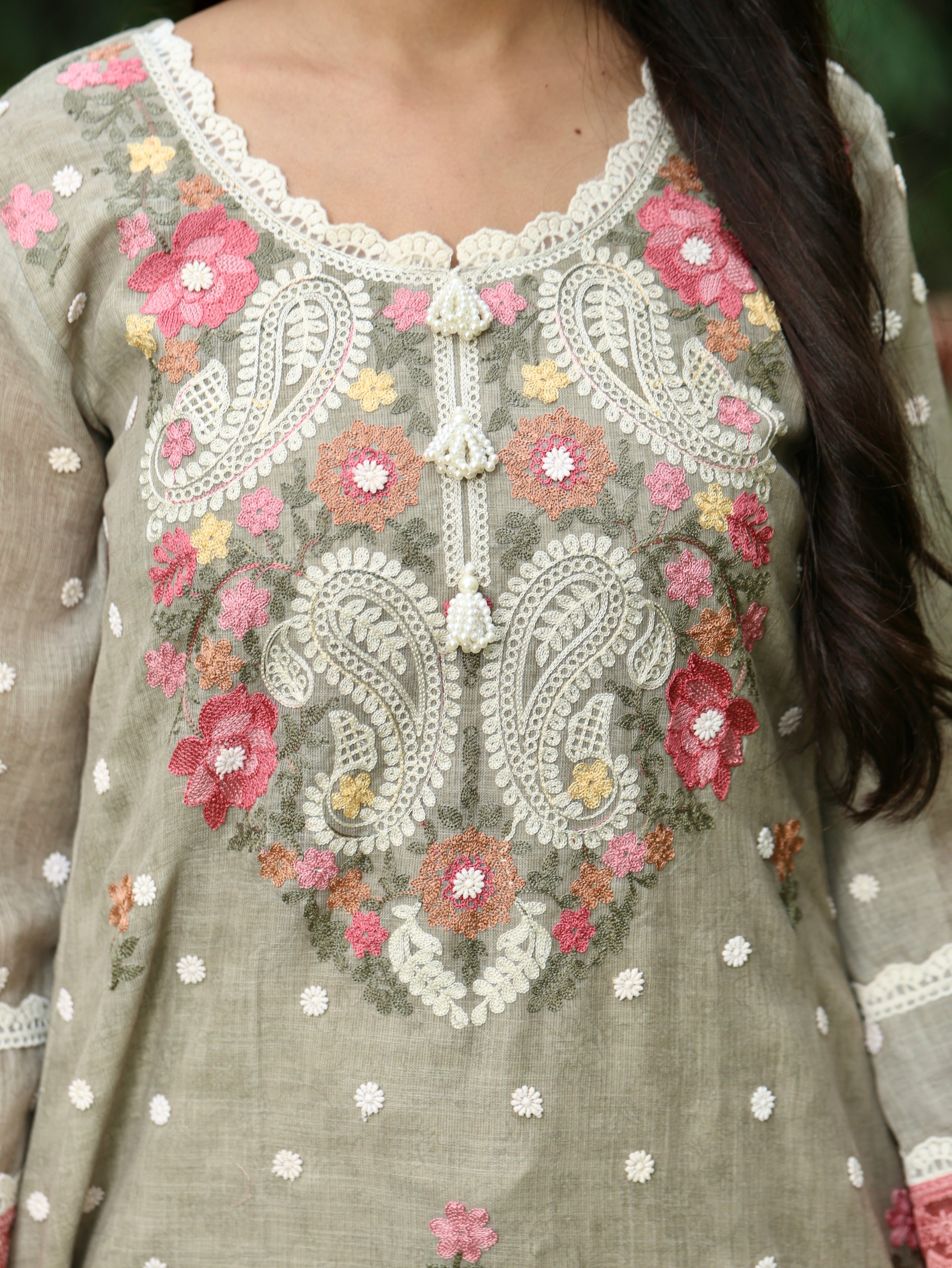 Ruhi |  Earthen Grey Cotton Suit Set