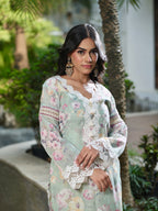 Noorain | Green Floral Printed Cotton Kurta Set
