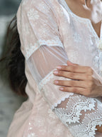 Naira | Peach Cotton Kurta Set