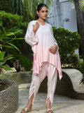 Alaya | Powder Pink Ombre Linen Satin Kurta Set