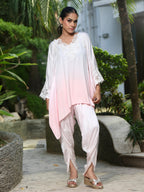 Alaya | Powder Pink Ombre Linen Satin Kurta Set