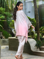 Alaya | Powder Pink Ombre Linen Satin Kurta Set