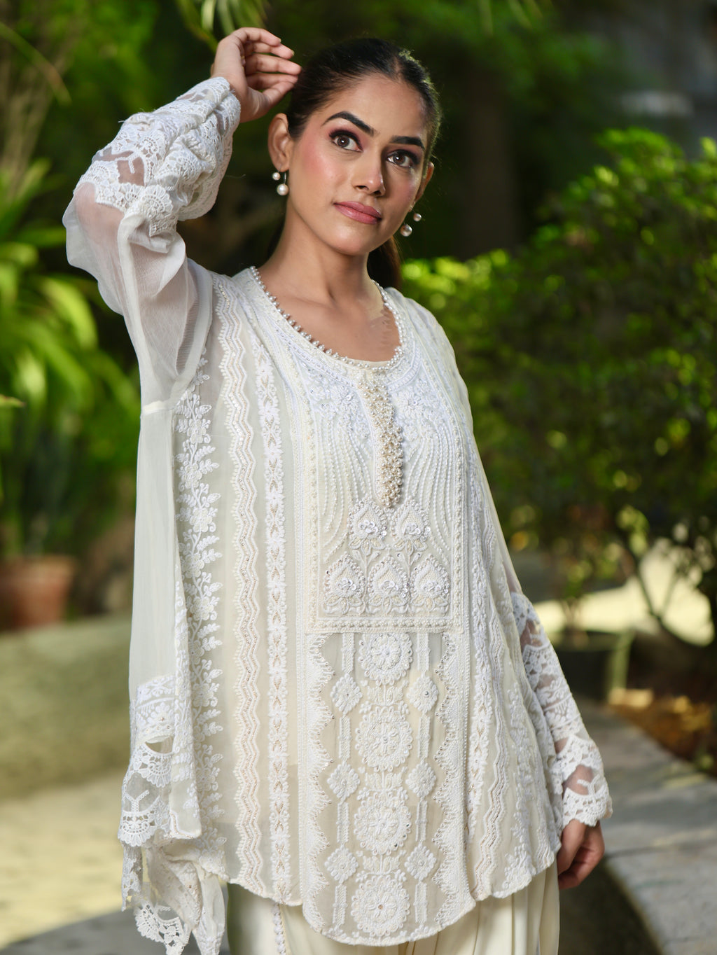 Eira | Ivory Chikankari Georgette Kurta Set