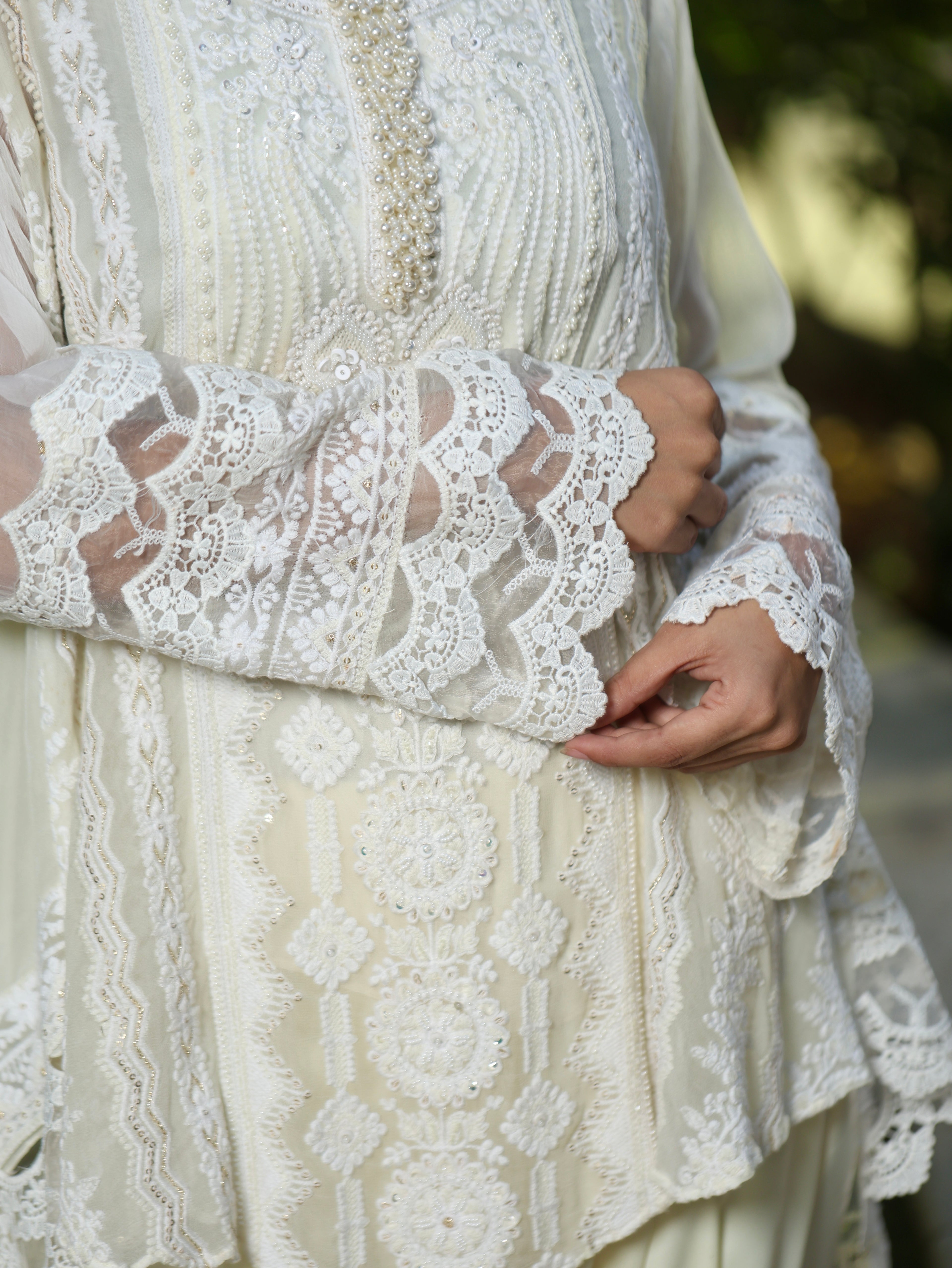 Eira | Ivory Chikankari Georgette Kurta Set
