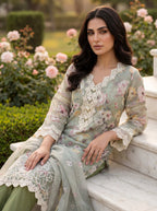Noorain | Green Floral Printed Cotton Kurta Set