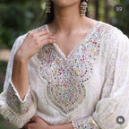 Chikkan mirror work kurta set