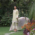 Green scalloped lace set