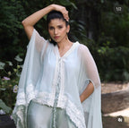 Blue lace cape set