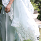 Blue lace cape set