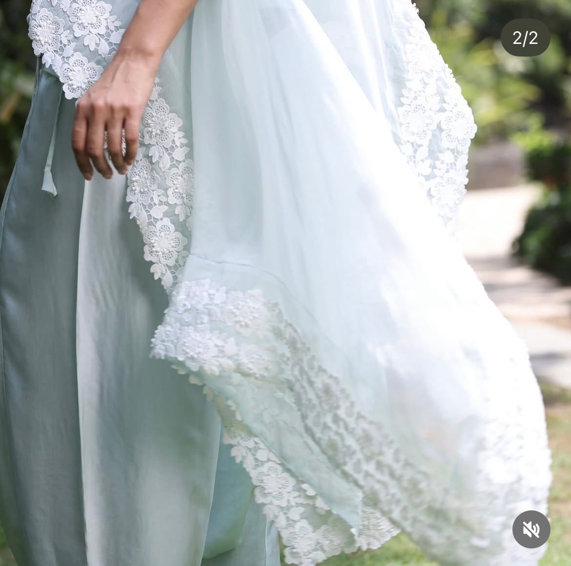 Blue lace cape set