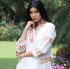White lace kurta set