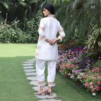 White lace kurta set