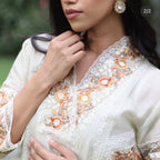 Green lace kurta set